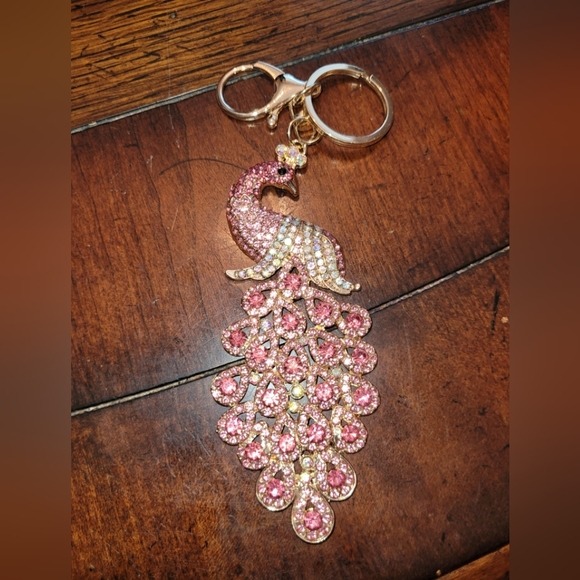 Bag Charm of Pink Peacock - Picture 4 of 4